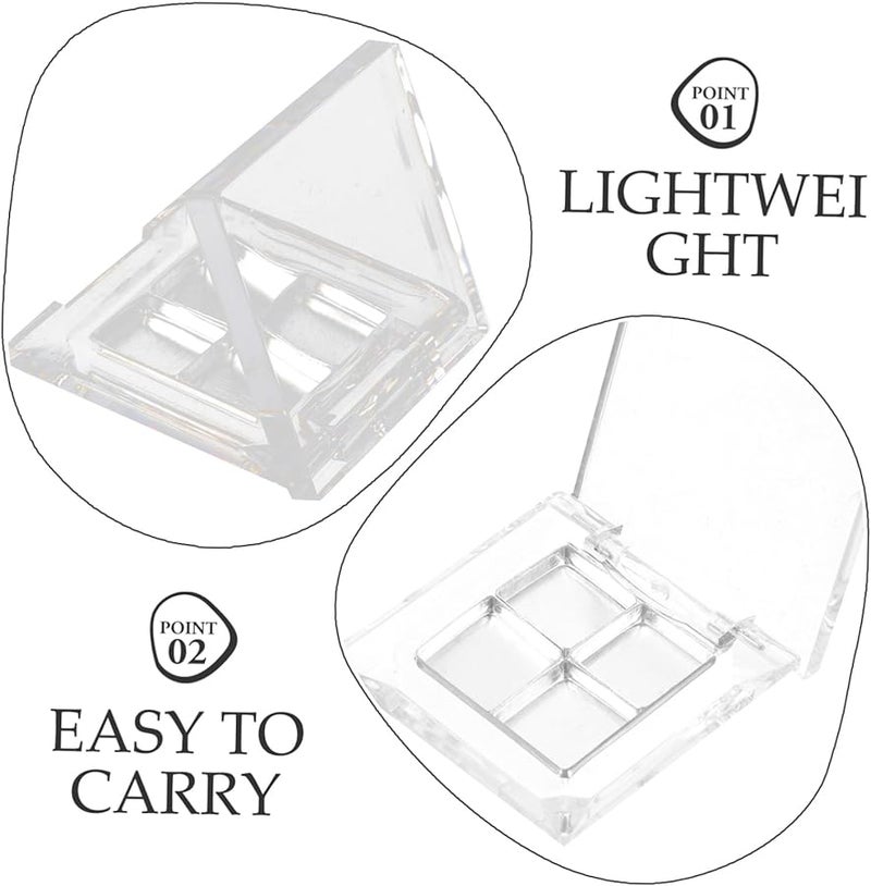 2 Pack Transparent Refillable Eyeshadow Boxes Highlighter Cases Compact Travel Containers - Image 3